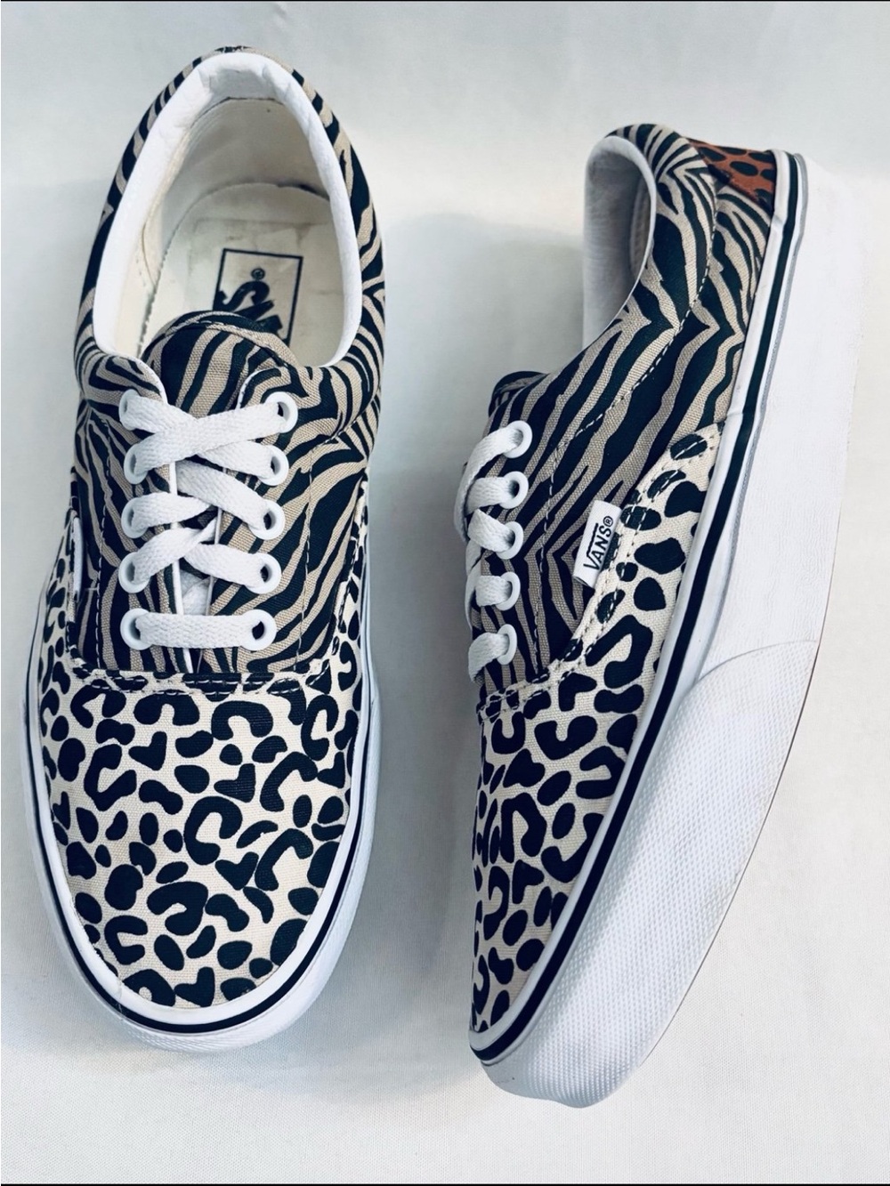 Vans Women's Black and White Animal Print Sneakers - Picture 10 of 10